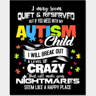 Autism Mom Shirt Gifts Autism Awareness Puzzle Pieces Posters and Art